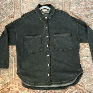 ALTER’D STATE dark gray denim shirt, snap up front size M